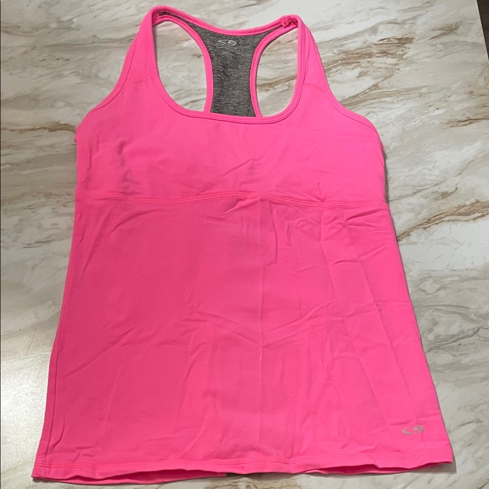 Champion Pink and Gray Fitted Tank Top